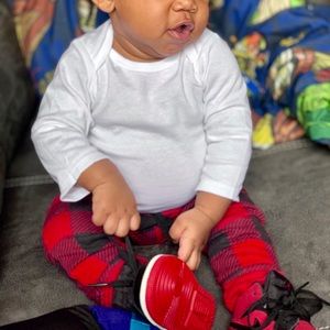 Flannel print joggers